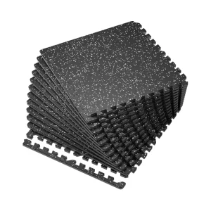 0.56-Inch Thick 12-Piece 48 Sq Ft High-Density EVA Foam Interlocking Exercise Mats with Rubber Top