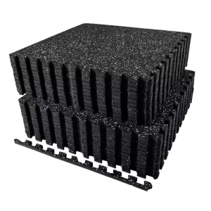 0.56in Thick 96 Sq Ft Exercise Mats 24 Tiles Rubber Top High-Density EVA Foam Non-Slip Interlocking Puzzle Gym Flooring
