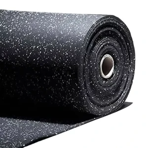 1.5mm to 12mm Rubber Gym Flooring Roll Green Speckles