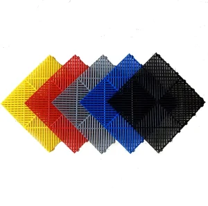 1.8cm PP Plastic Anti-Slip Interlocking Decking Grating Floor Tiles for Carwash, Garage and Workshop