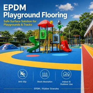 10% 13% 15% EPDM Rubber Granules High Elastic Rubber Tiles Cushion Ground Outdoor Safety Flooring for Playground
