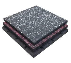 10-50mm Gym Rubber Flooring Tiles with Colorful Design