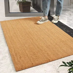 100 Percent Natural Coir Door Mats Coconut Fiber Floor Mat with Non Slip PVC Backing Heavy Duty Outdoor Indoor Entrance Rug