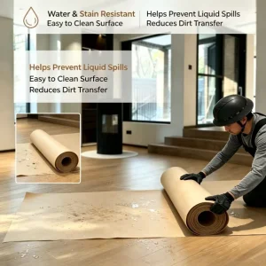 100% Renewable Kraft Protective Paperboard Roll Disposable Floor Protection Paper for House Decoration Renovation Project