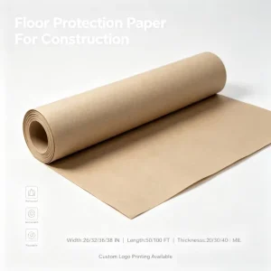 100% Renewable Kraft Protective Paperboard Roll Disposable Floor Protection Paper for House Decoration Renovation Project