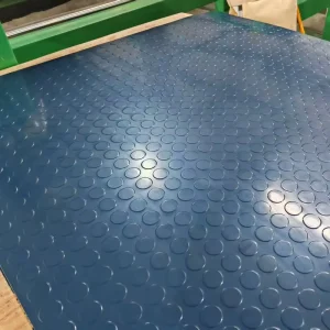 1000*1000mm Impact Resistance Fireproof Coin Pattern Rubber Floor Tile Mat for Ramp Area Ship
