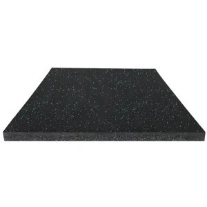 1000 X 1000 X 35mm Thick Full Black High Density Safety Mat for Gym Free Weights Zone Gym Rubber Flooring