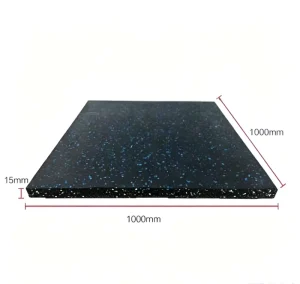 1000 x 1000 x 15mm High-Density Anti-Slip Rubber Gym Flooring Mat for Free Weights, Noise-Insulating