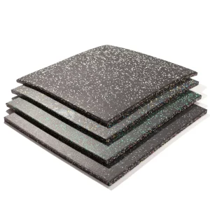 1000x1000mm Fitness Gym Floor Tiles with Laminated Wear Layer Rubber Exercise Mats