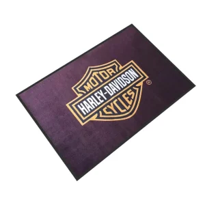 10MM Custom Logo Printed Durable Non Slip Office Home Tufted Door Mat Washable Woven Rug