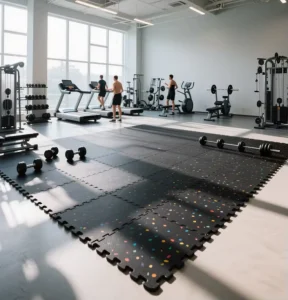 10mm 15mm 20mm Rubber Gym Flooring Protective Tiles Portable Dance Floor Fitness Center Shockproof