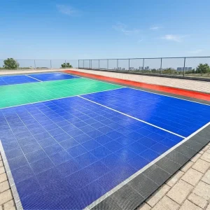 10mm Eco-Friendly Interlocking Pickleball Court Set Posts DIY Outdoor Multi-Sport Floor Mat Surface for Kindergarten School