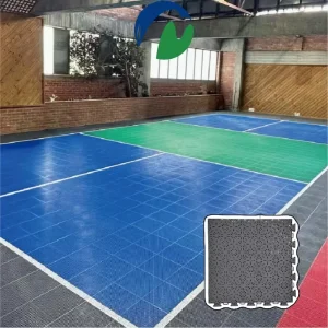 10mm Eco-Friendly Interlocking Pickleball Court Set with Posts Outdoor Multi-Sport Floor Mat for Schools