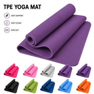 10mm Printed Non-Slip TPE Yoga Mat for Yoga Pilates and Floor Workouts