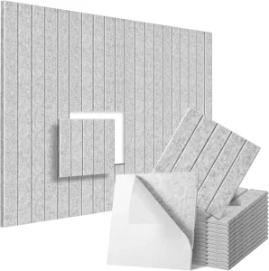 12 Pack Self Adhesive Soundproof Wall Panels High Density Polyester Fiber Felt Acoustic Panels for Wall Soundproofing