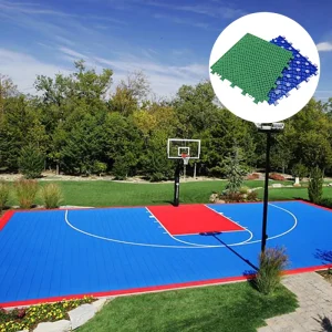 12 x 12 Inch Universal Modular Sports Flooring Tiles for Basketball Courts, Schools, Parks, and Backyards