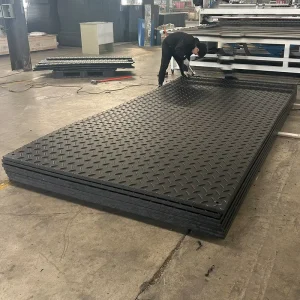 12.7mm Thick Heavy Equipment HDPE Temporary Road Mat 4×8 HDPE Ground Protection Track Mat