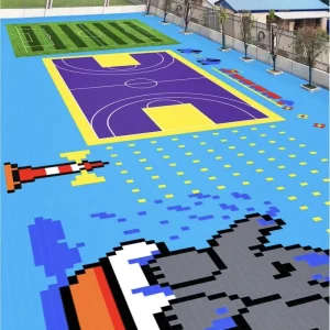 12mm Thick Sports Flooring Co Friendly Interlocking PP 1200 Tensile Strength for Indoor Outdoor Gym Basketball Fitness Centers
