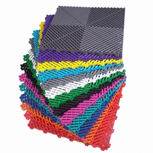 12×12 Snap Together Non Slip Vented Interlocking Plastic Garage Flooring Tiles