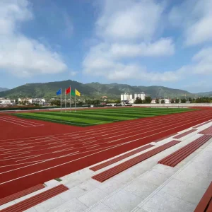13mm Elastic Shock Absorbing Hybrid Rubber Plastic Track Weather Resistant Durable Eco Friendly PU Flooring 0.8MPa Tensile High
