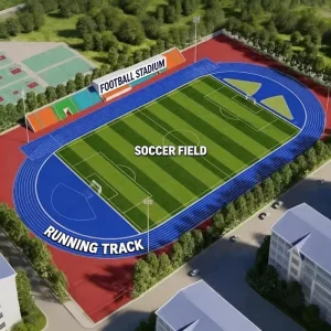 13mm Prefabricated Rubber Athletic Running Track Tartan Flooring System, Eco-Friendly Shock Absorption