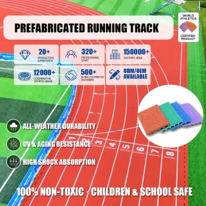 13mm Roll Track Prefabricated Running Track Athletic Rubber Running Track for Stadium School Surface