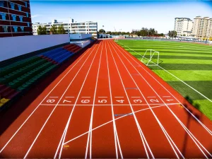 13mm Thick Broadcasting Full Polyurethane SBR Track Sports Flooring