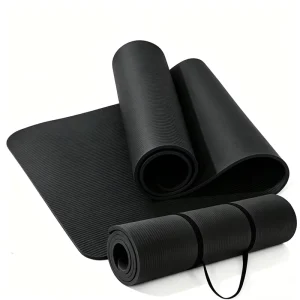 15/10/8mm NBR Non-Slip Yoga Mat with Carrying Strap for Yoga, Pilates and Gym Exercise
