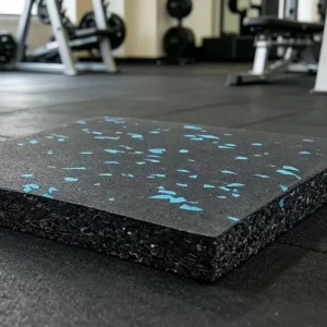15-50mm Thick Indoor Black Puzzle-Style Anti-Slip Rubber Gym Flooring Mat with EPDM Granules, Shock Absorption and Noise Insulation