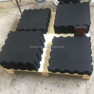 15mm Customized Printed Logo Rubber Tiles All-fine Particle Waterproof Rubber Flooring Mat High Density Exercise Equipment Mats