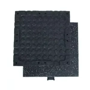 15mm Low-Odor Interlocking Rubber Gym Floor Tile, Shock-Absorbing, Anti-Vibration, Home Weight Training