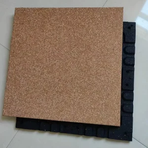 15mm Shock-Absorbing Gym Floor Rubber Mat Wood and Stone Colors for Household Fitness