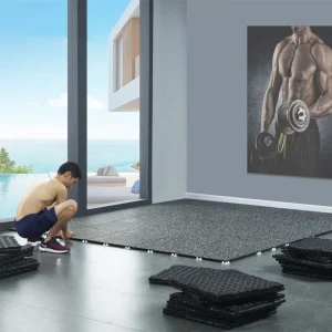 15mm Thick Rubber Gym Floor Mat Tiles Premium Rubber Gym Mat Flooring Commercial Rubber Floor Mat Home Fitness Rubber Tile Floor