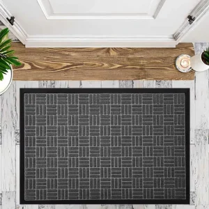 17″x29″ Eco-friendly Polypropylene Striped Anti-Slip Waterproof Heavy Duty Floor Door Mat Indoor Outdoor Welcome Mat Entryway