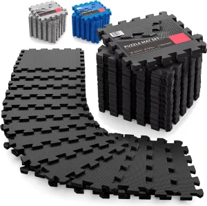 18-Piece EVA Foam Puzzle Mat Set Protective Floor Exercise Mat for Fitness Gym Sports Training Cellar Garage Pool