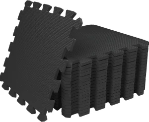 18 Piece Interlocking EVA Soft Foam Floor Mat Gym Flooring Set Puzzle Rubber Tiles for Home Fitness Sports Pool Protective