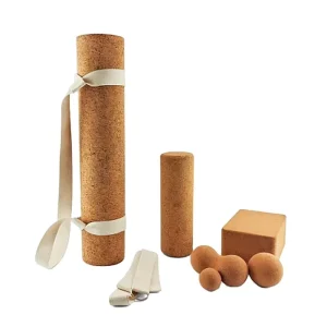 183 x 61 cm 6 mm Natural Cork and TPE Yoga Mat, Non-Slip, Sweat-Absorbing