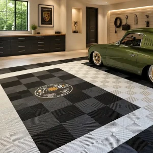 18mm Heavy Duty Interlocking Garage Floor Tiles Anti Slip Waterproof Plastic Flooring Mat for Garage Workshop Warehouse