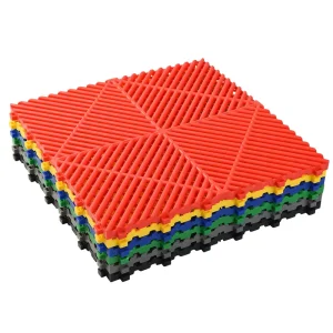 18mm Reinforced Interlocking Plastic Garage Floor Tiles for Car Wash and Detailing Shops