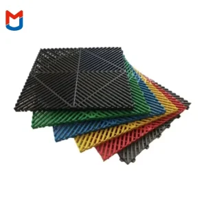 18mm Thick High-Density Non-Slip Parquet Drainage Grid Interlocking Modular Indoor Vinyl Flooring for Garage