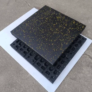 1m x 1m High-Density Gym Rubber Flooring Tiles, 20mm Thick, Interlocking Cork and Rubber Floor Mats