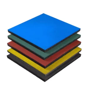 1m x 1m x 15mm Black Interlocking Outdoor EPDM Rubber Flooring Tiles Anti-Slip Shock Absorption Gym Mats for Workshop and Playground