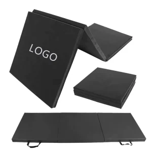 2” Thick Tri-Fold Folding Gym Exercise Mat with Carrying Handles, Tumbling and Gymnastics, PU & EPE, 180x60cm