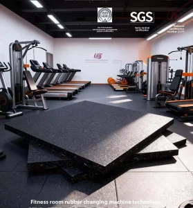 20 mm Rubber Gym Floor Mats Shock-Absorbing Soundproof for Strength-Training Areas Wear-Resistant
