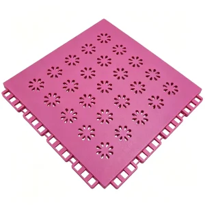 200g Non-Slip TPE Suspended Flooring Tiles Flower Pattern for Playgrounds and Basketball Courts