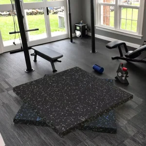 20mm 1m x 1m EPDM Waterproof Rubber Gym Tiles for Indoor Fitness Centers