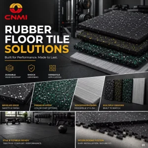 20mm Black Color Speckled Rubber Floor Mat Anti Slip Shock Absorbing for Gym Fitness Room Indoor Sports Area