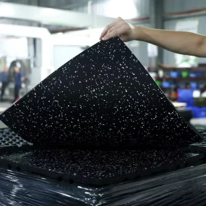 20mm High Density Double Layer Interlocking Rubber Tile Shock Absorbing Weight Lifting Flooring For Commercial Gym