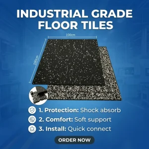 20mm Interlocking Rubber Floor Mat Shock-Absorbing Anti-Slip Gym Flooring Tiles for Home Gym