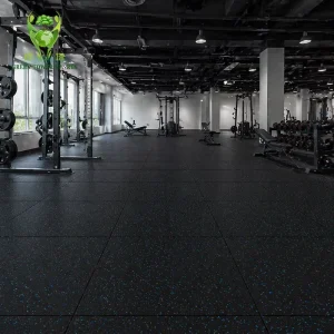 20mm Shock-Absorbing Interlocking Rubber Gym Tiles, 1m x 1m, Acoustic Insulation, for Home Gyms and Indoor Fitness Studios